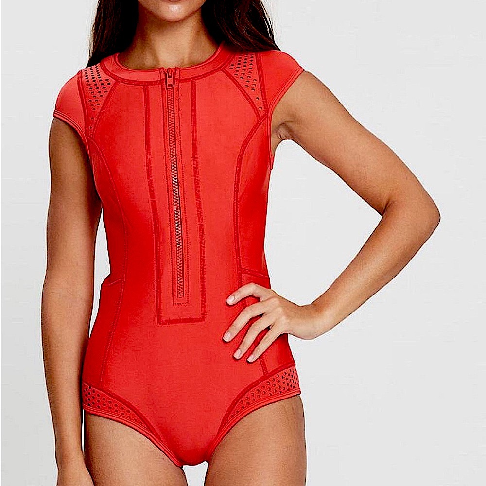 BRAND NEW ‼️ Activo Cap Sleeve Suit Cherry | Duskii Womens Swimwear